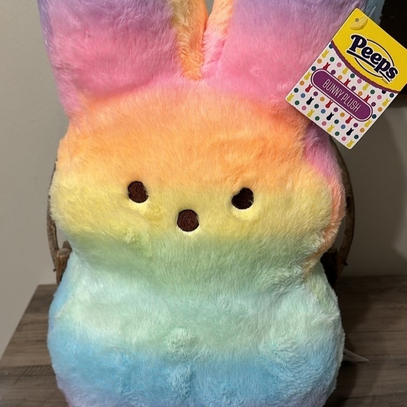 NWT LARGE PEEPS ANIMAL ADVENTURE 16 INCH RAINBOW PLUSH BUNNY PEEP - Picture 10 of 12